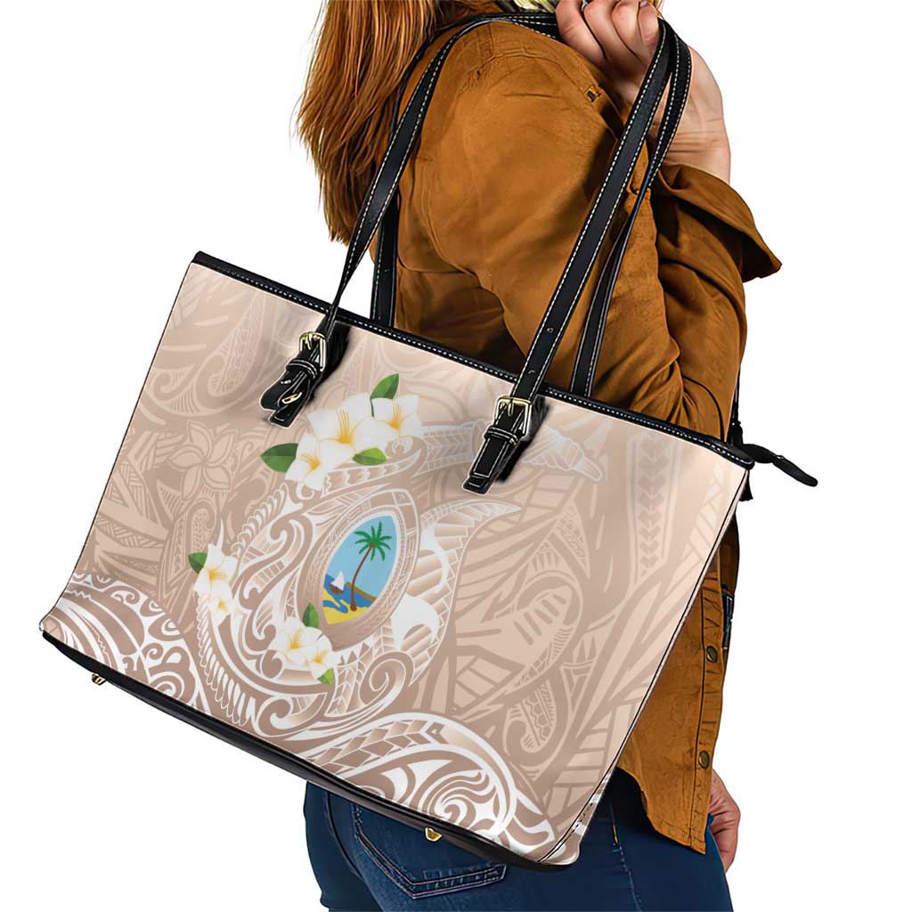 Guam Fishhook Mix Guasali Flowers Leather Tote Bag Dreaming Hazel