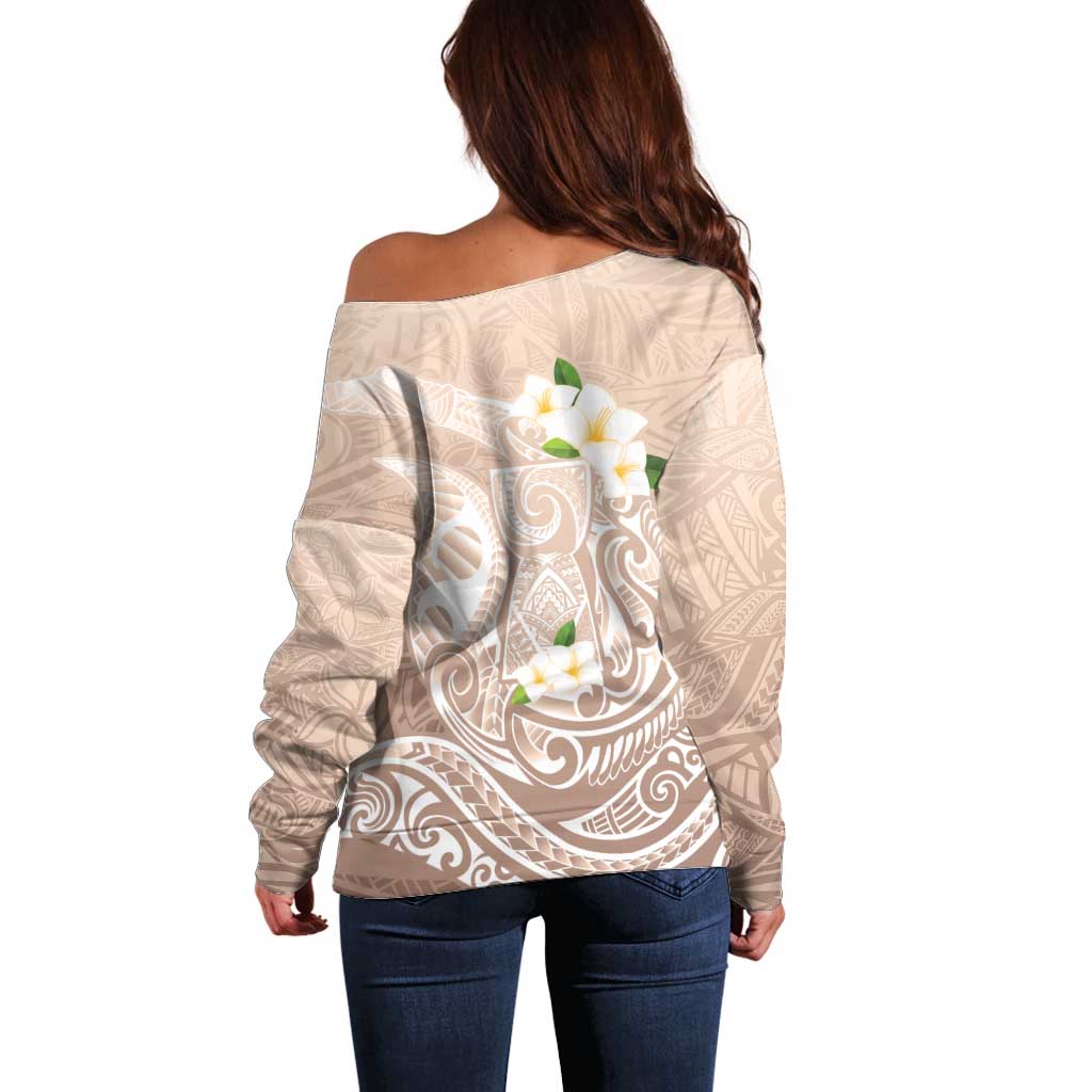 Guam Fishhook Mix Guasali Flowers Off Shoulder Sweater Dreaming Hazel LT7 - Polynesian Pride