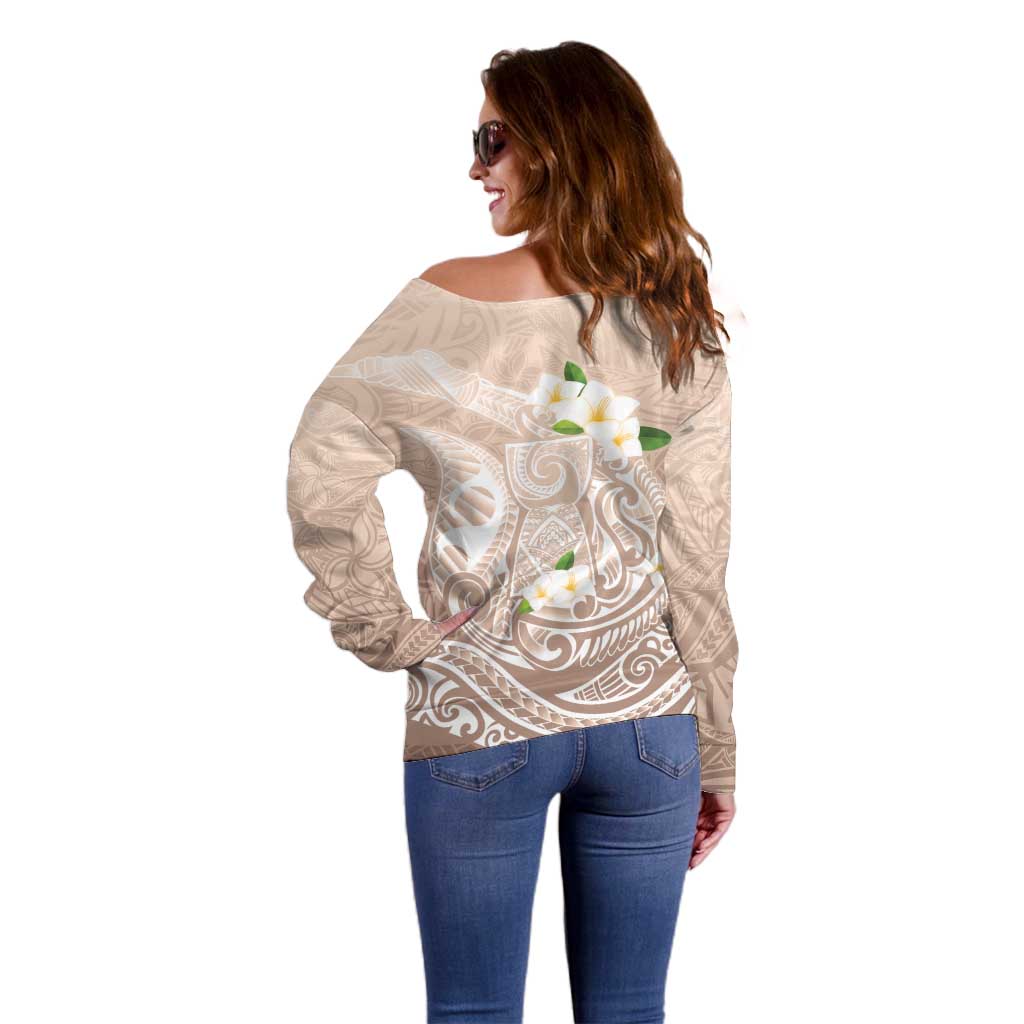 Guam Fishhook Mix Guasali Flowers Off Shoulder Sweater Dreaming Hazel LT7 - Polynesian Pride
