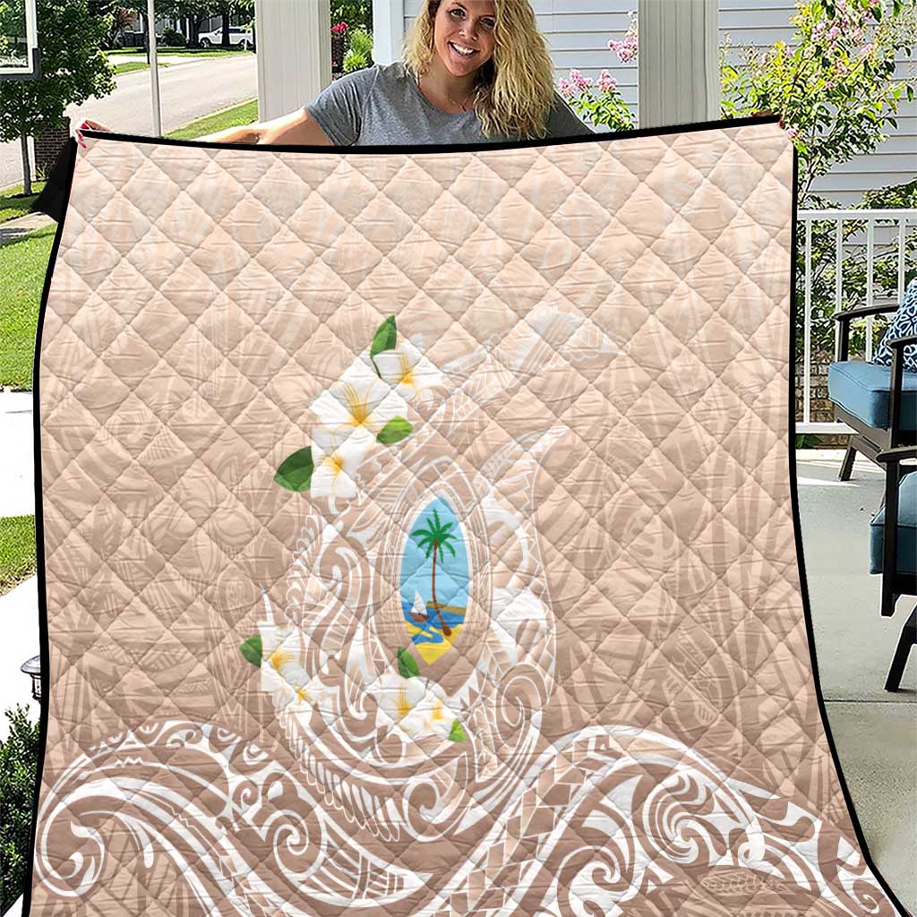 Guam Fishhook Mix Guasali Flowers Quilt Dreaming Hazel LT7 Beige - Polynesian Pride