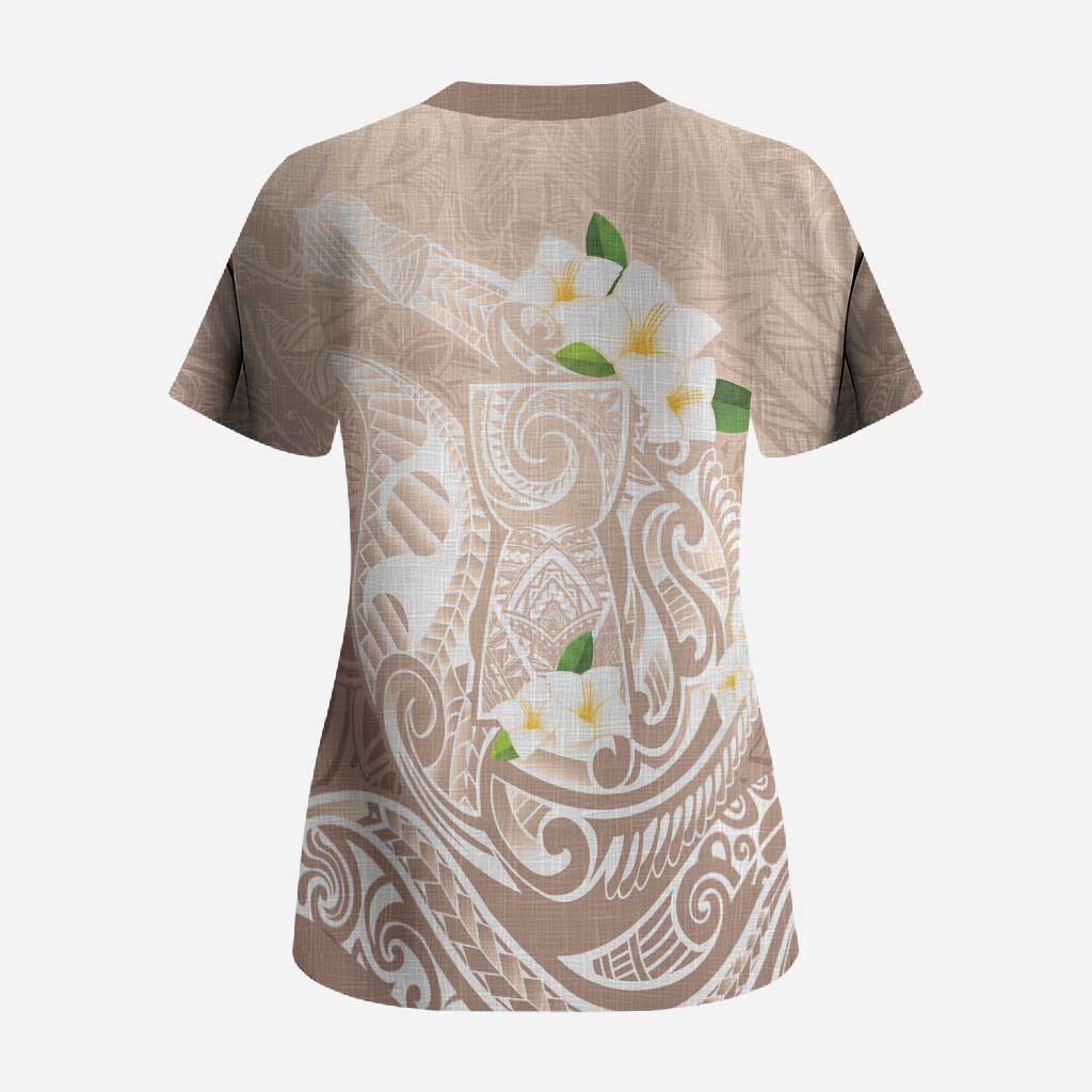 Guam Fishhook Mix Guasali Flowers Scrub Top Dreaming Hazel
