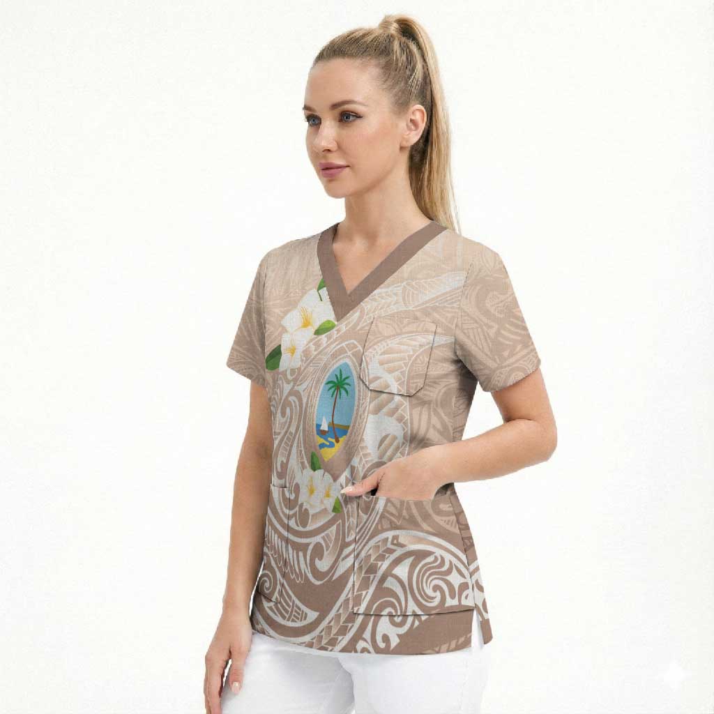 Guam Fishhook Mix Guasali Flowers Scrub Top Dreaming Hazel