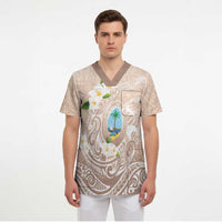 Guam Fishhook Mix Guasali Flowers Scrub Top Dreaming Hazel