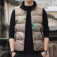 Guam Fishhook Mix Guasali Flowers Sleeveless Puffer Jacket Dreaming Hazel