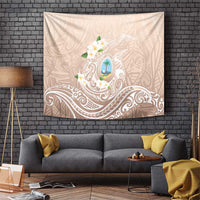 Guam Fishhook Mix Guasali Flowers Tapestry Dreaming Hazel LT7 Beige - Polynesian Pride