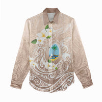 Guam Fishhook Mix Guasali Flowers Women Casual Shirt Dreaming Hazel LT7 - Polynesian Pride