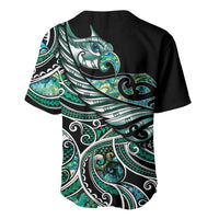 Maori Matariki - Manaia Baseball Jersey Emerald Paua Shell LT7 - Polynesian Pride