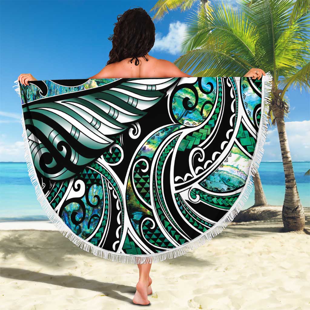 Maori Matariki - Manaia Beach Blanket Emerald Paua Shell LT7 - Polynesian Pride
