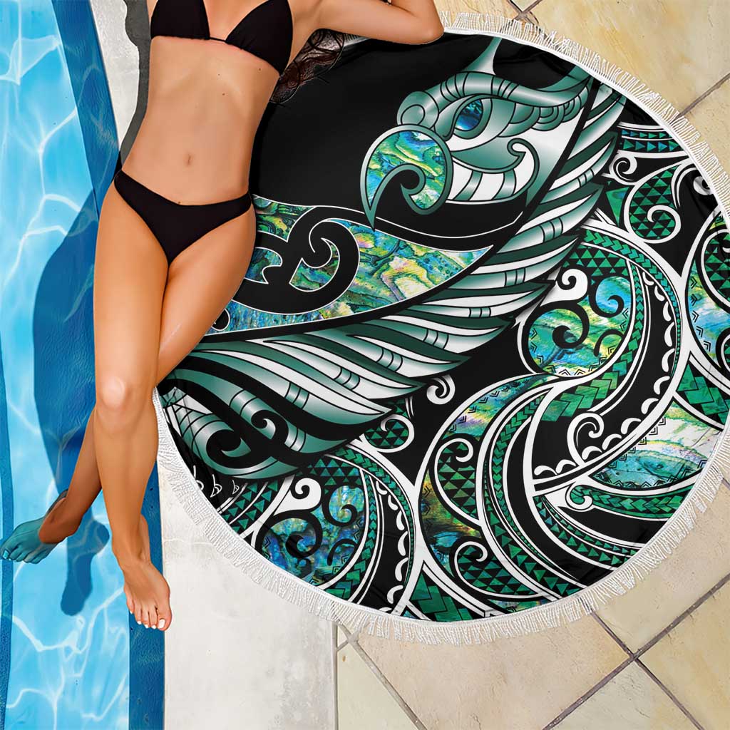 Maori Matariki - Manaia Beach Blanket Emerald Paua Shell LT7 - Polynesian Pride
