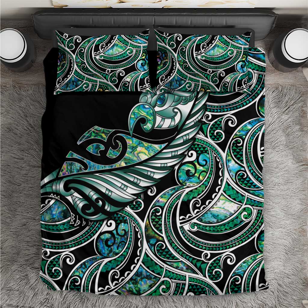 Maori Matariki - Manaia Bedding Set Emerald Paua Shell