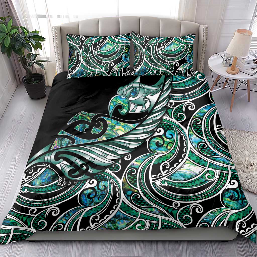 Maori Matariki - Manaia Bedding Set Emerald Paua Shell