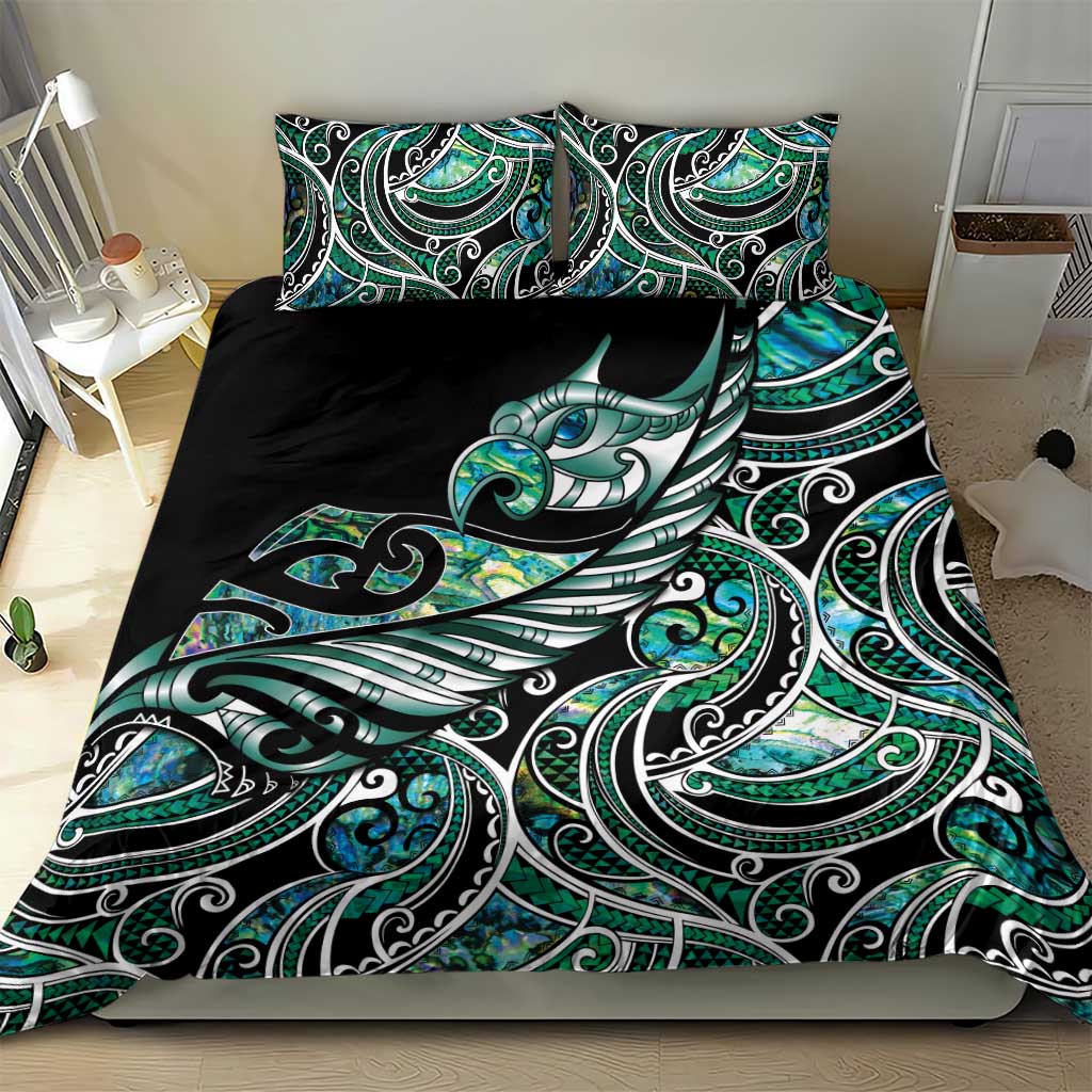 Maori Matariki - Manaia Bedding Set Emerald Paua Shell