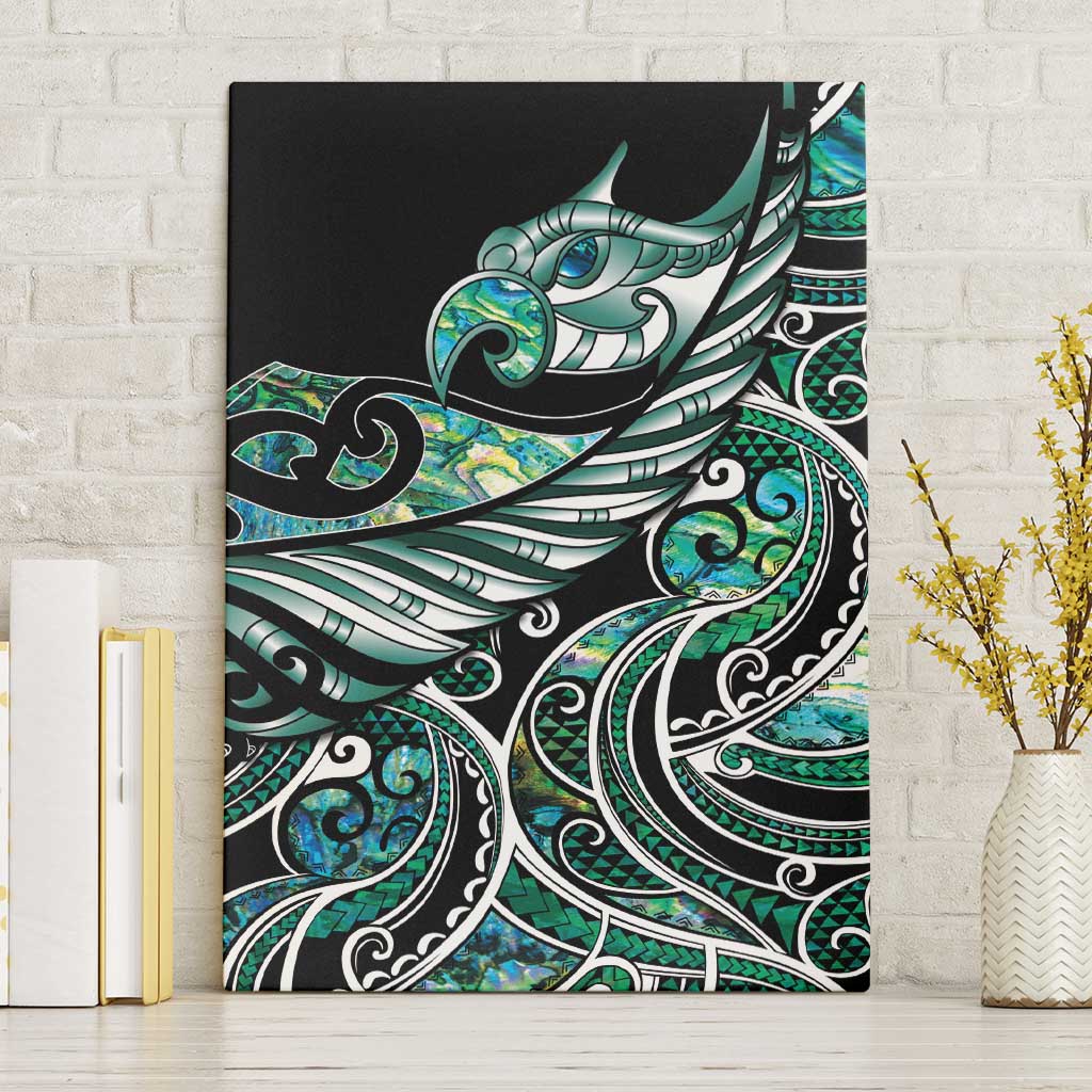 Maori Matariki - Manaia Canvas Wall Art Emerald Paua Shell LT7 Without Frame Green - Polynesian Pride