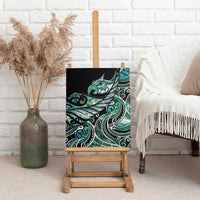 Maori Matariki - Manaia Canvas Wall Art Emerald Paua Shell LT7 - Polynesian Pride
