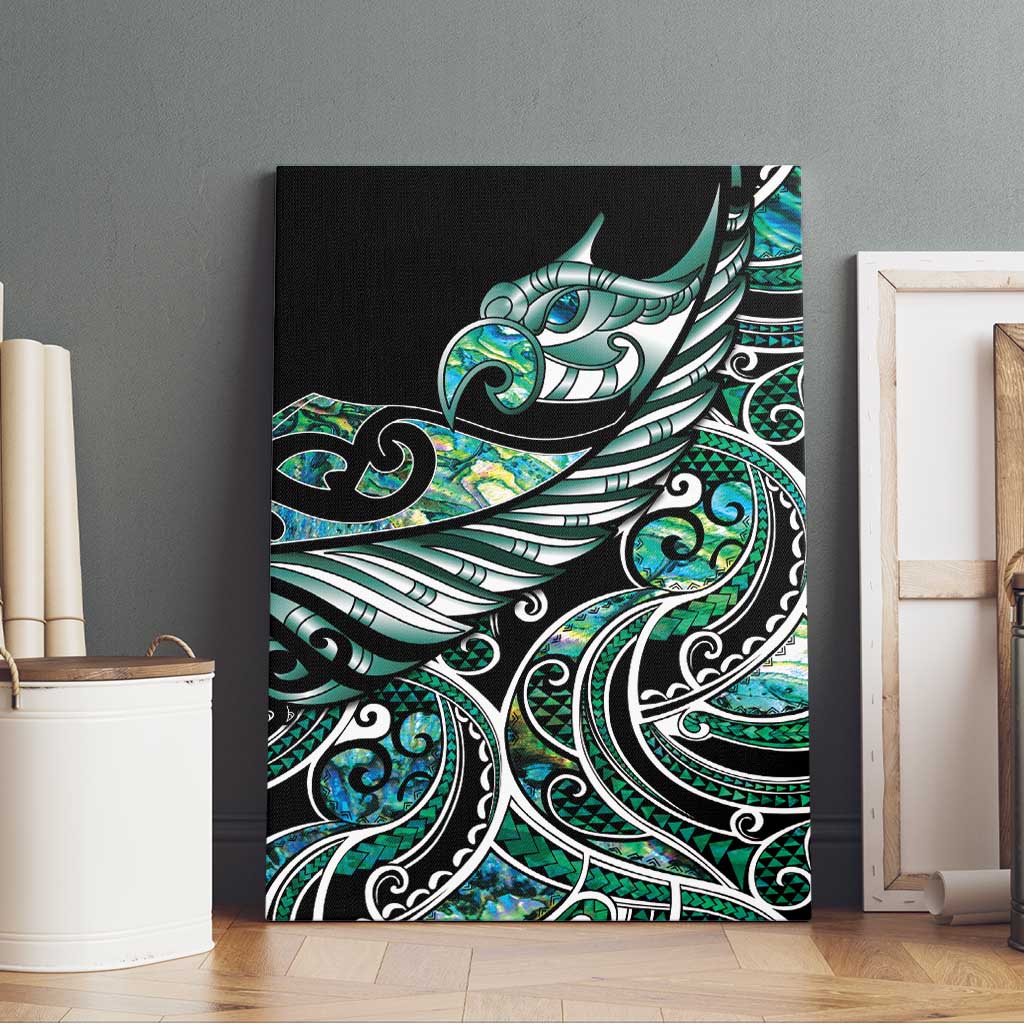 Maori Matariki - Manaia Canvas Wall Art Emerald Paua Shell LT7 - Polynesian Pride