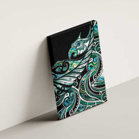 Maori Matariki - Manaia Canvas Wall Art Emerald Paua Shell LT7 - Polynesian Pride
