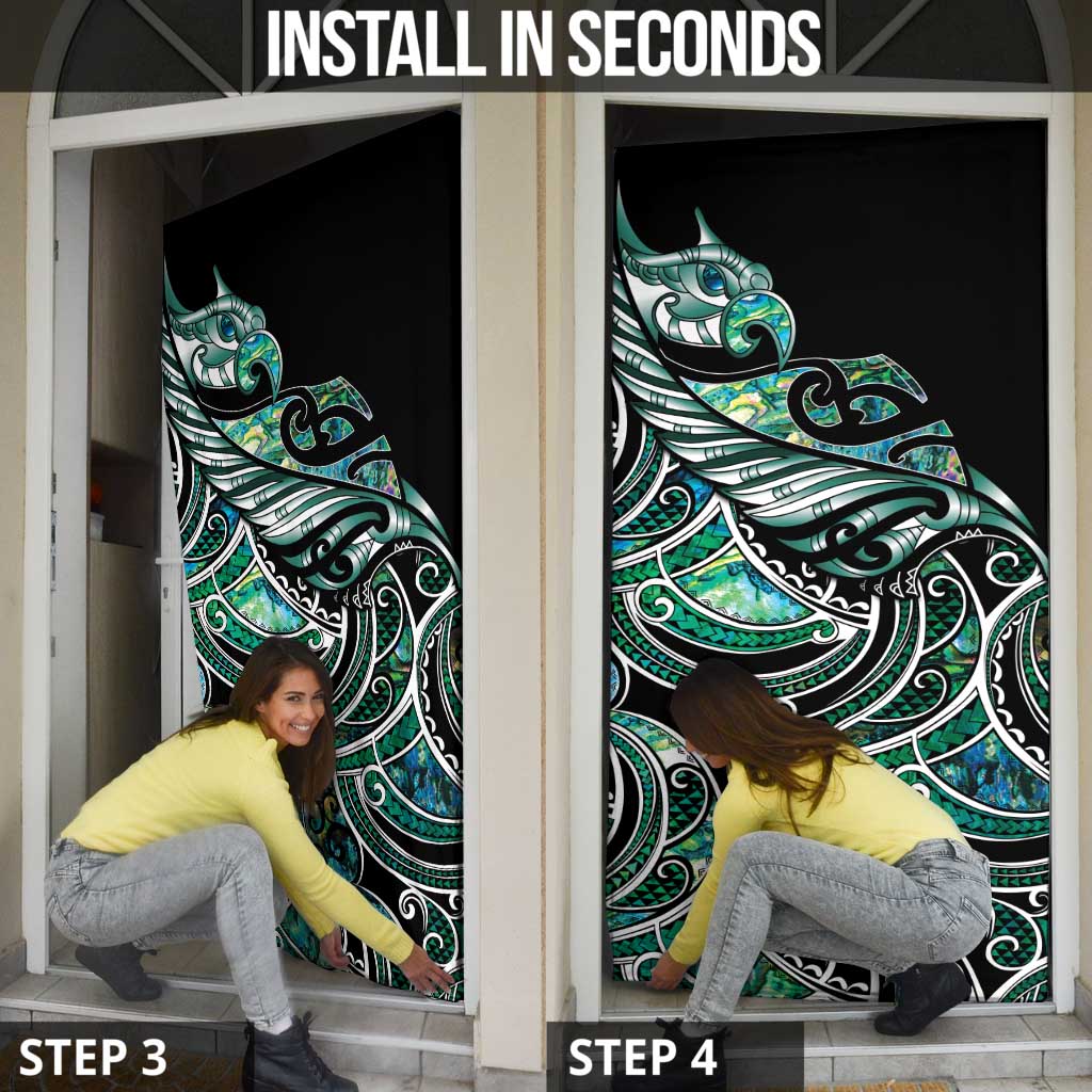 Maori Matariki - Manaia Door Cover Emerald Paua Shell