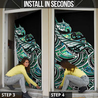 Maori Matariki - Manaia Door Cover Emerald Paua Shell