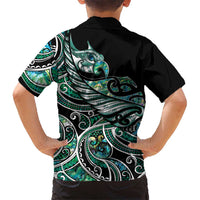 Maori Matariki - Manaia Family Matching Puletasi and Hawaiian Shirt Emerald Paua Shell LT7 - Polynesian Pride