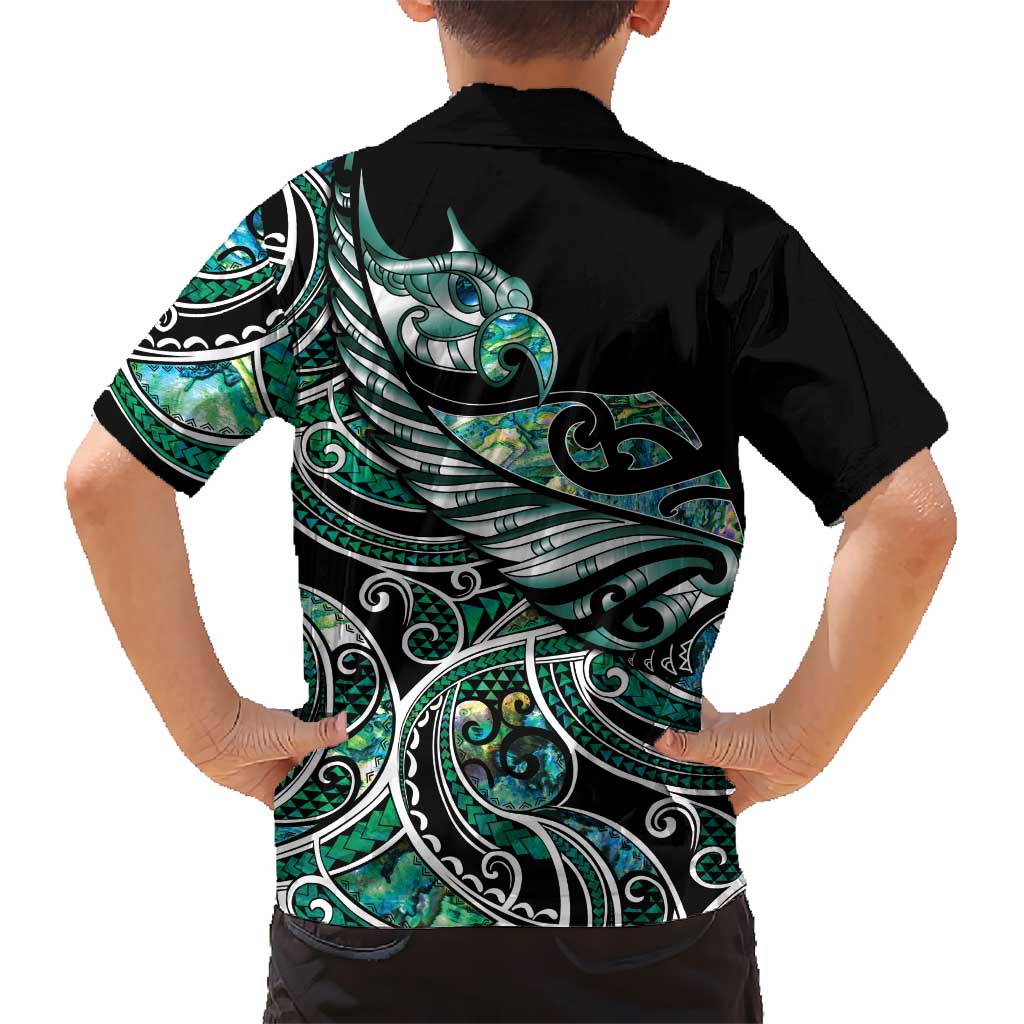 Maori Matariki - Manaia Family Matching Summer Maxi Dress and Hawaiian Shirt Emerald Paua Shell LT7 - Polynesian Pride