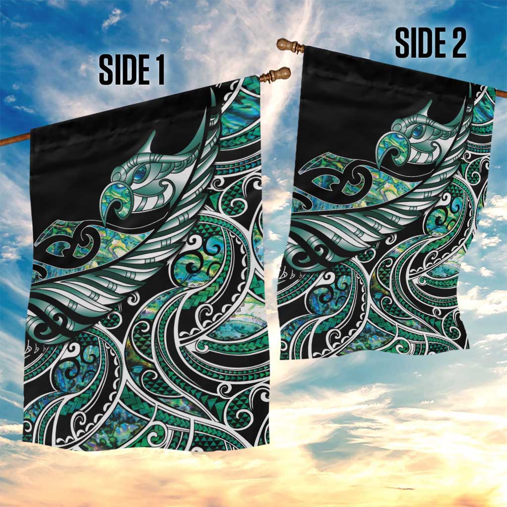Maori Matariki - Manaia Garden Flag Emerald Paua Shell