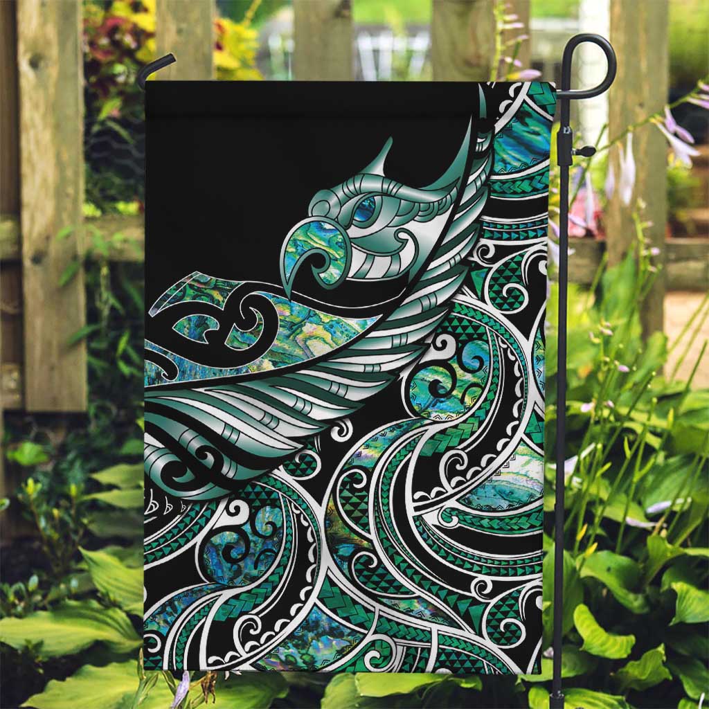Maori Matariki - Manaia Garden Flag Emerald Paua Shell