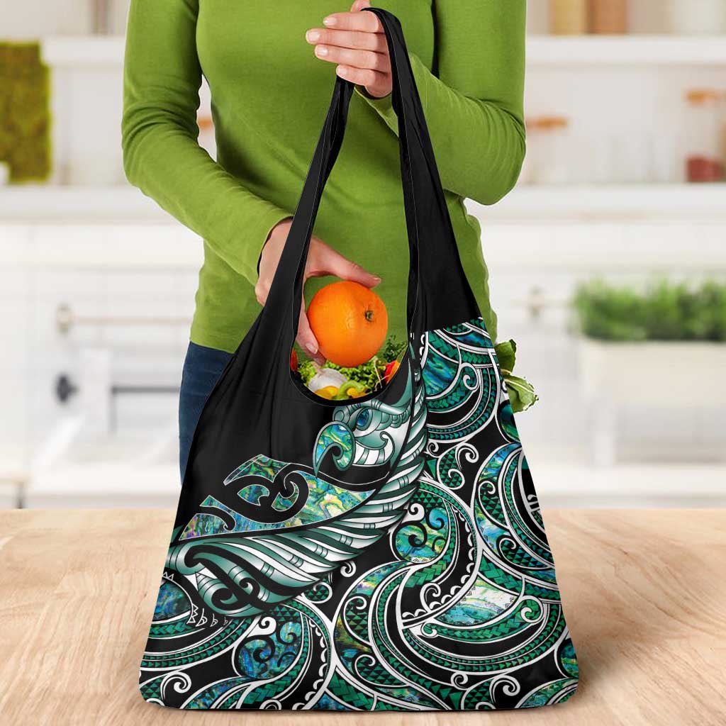 Maori Matariki - Manaia Grocery Bag Emerald Paua Shell LT7 - Polynesian Pride