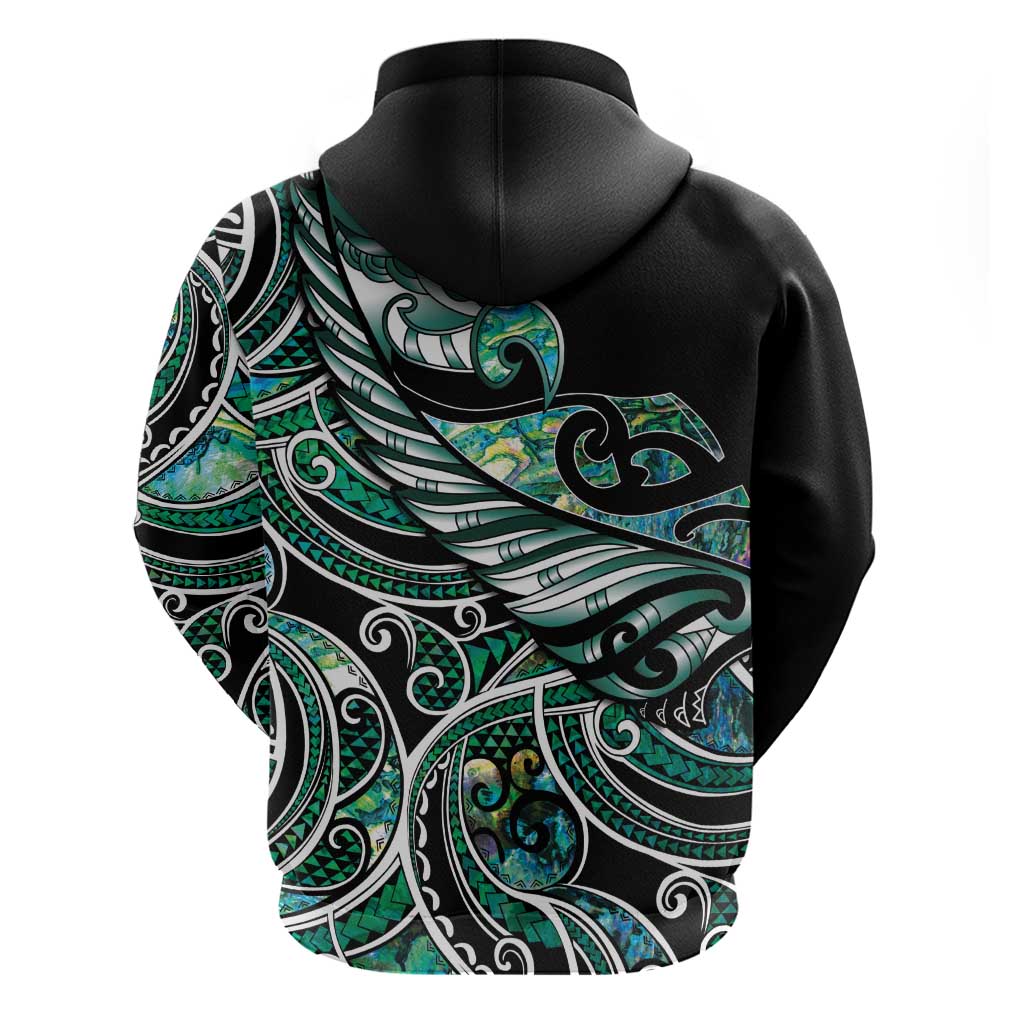 Maori Matariki - Manaia Hoodie Emerald Paua Shell LT7 - Polynesian Pride