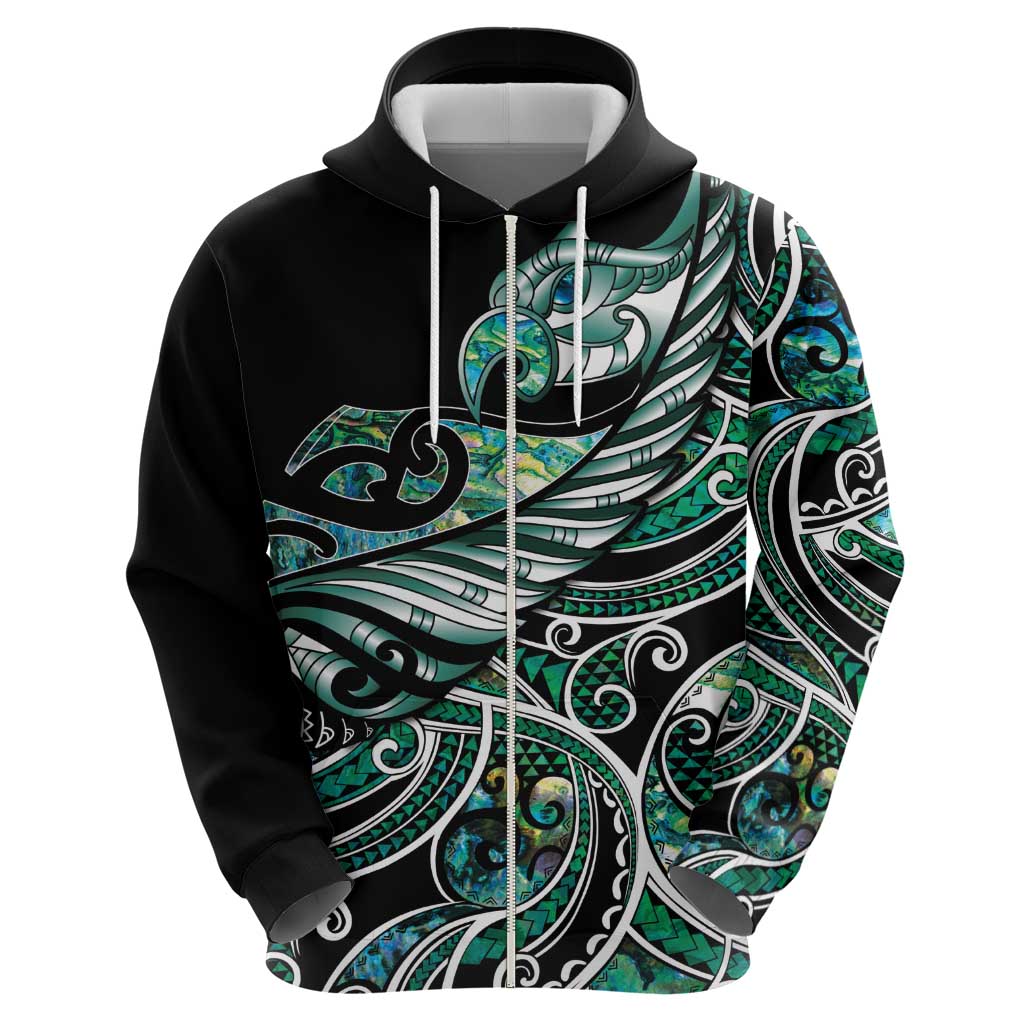Maori Matariki - Manaia Hoodie Emerald Paua Shell LT7 - Polynesian Pride