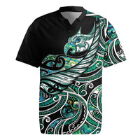 Maori Matariki - Manaia Rugby Jersey Emerald Paua Shell