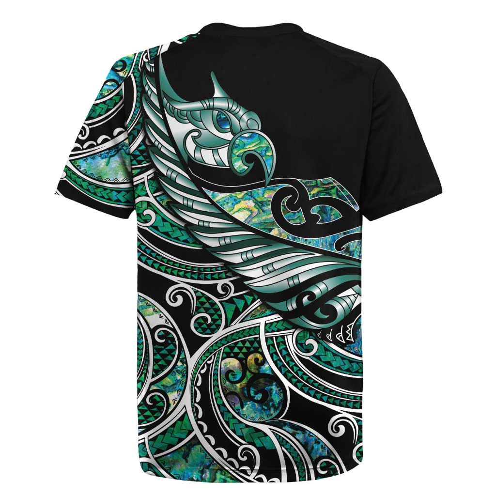 Maori Matariki - Manaia Rugby Jersey Emerald Paua Shell