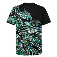 Maori Matariki - Manaia Rugby Jersey Emerald Paua Shell