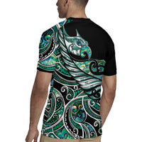 Maori Matariki - Manaia Rugby Jersey Emerald Paua Shell