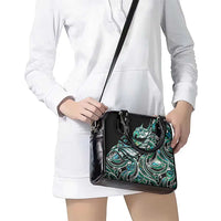 Maori Matariki - Manaia Shoulder Handbag Emerald Paua Shell LT7 - Polynesian Pride