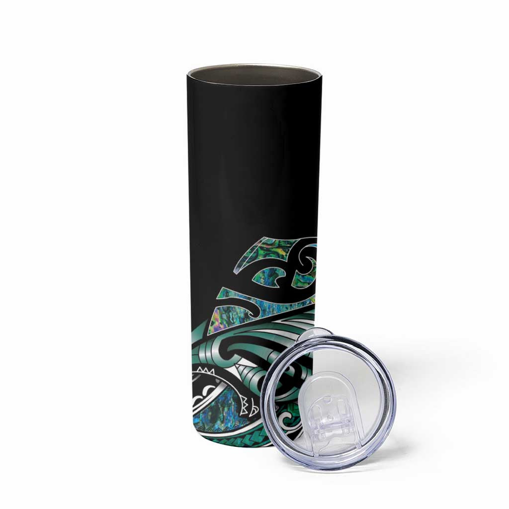 Maori Matariki - Manaia Skinny Tumbler Emerald Paua Shell