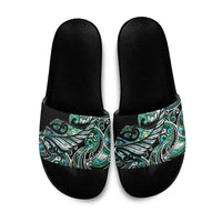 Maori Matariki - Manaia Slide Sandals Emerald Paua Shell