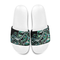 Maori Matariki - Manaia Slide Sandals Emerald Paua Shell