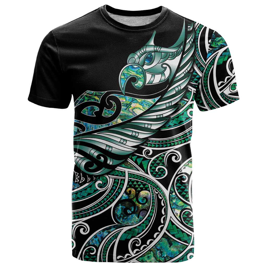 Maori Matariki - Manaia T Shirt Emerald Paua Shell LT7 Green - Polynesian Pride
