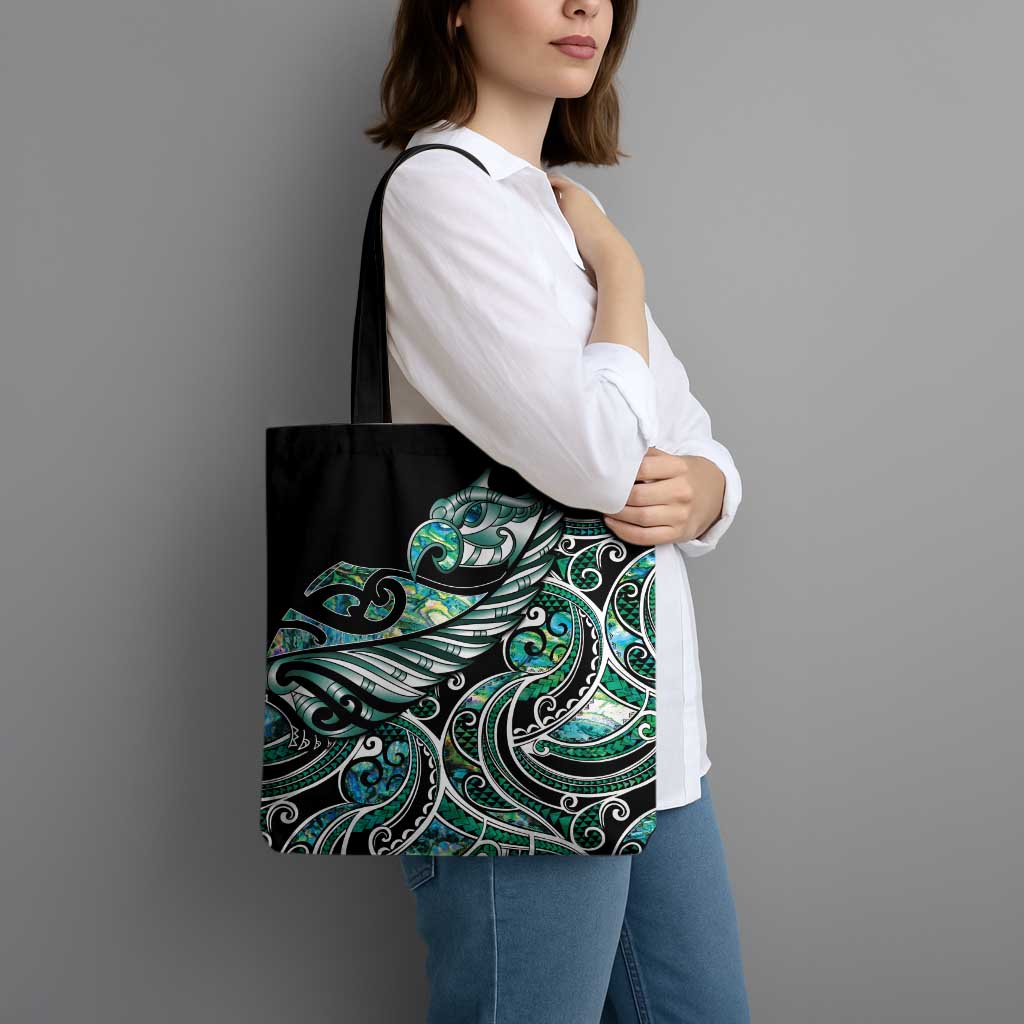 Maori Matariki - Manaia Tote Bag Emerald Paua Shell