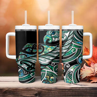 Maori Matariki - Manaia Tumbler With Handle Emerald Paua Shell