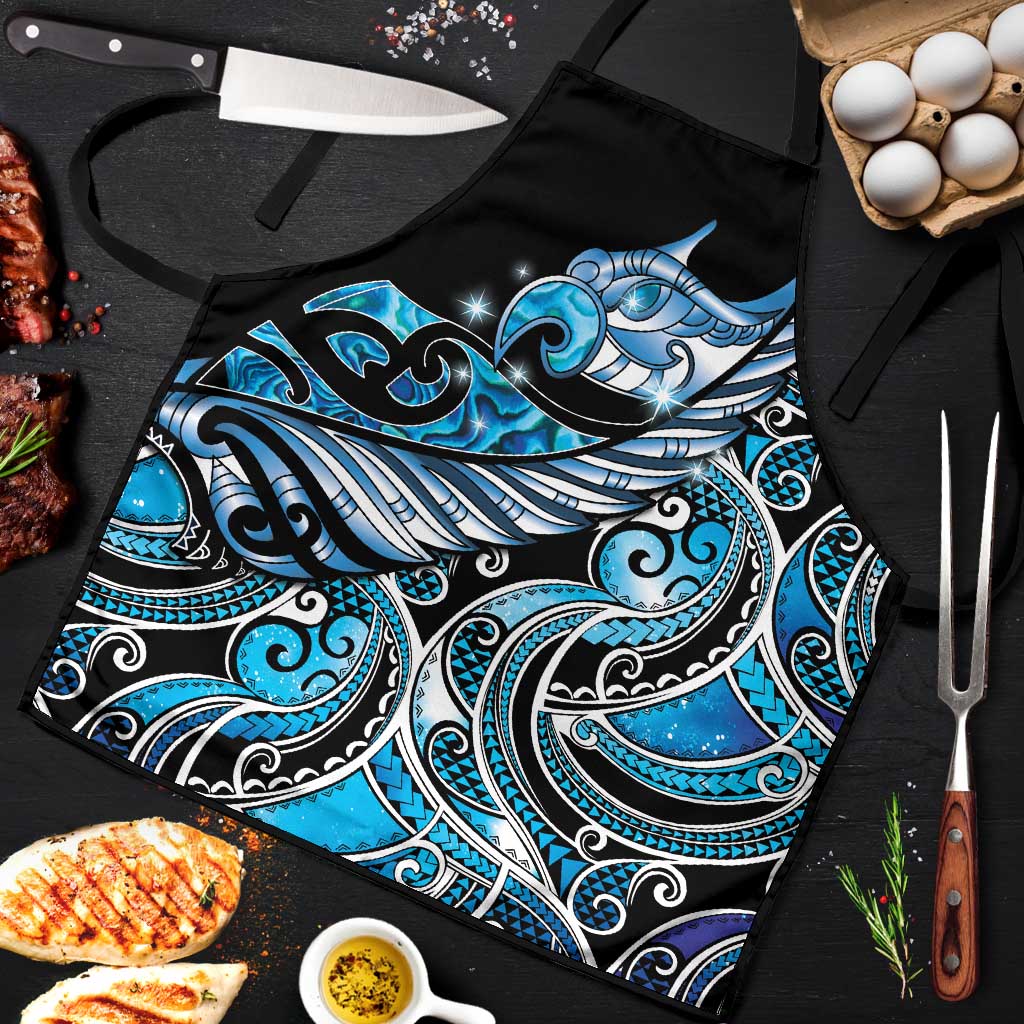 Maori Matariki - Manaia Apron Galaxy Blue Paua Shell