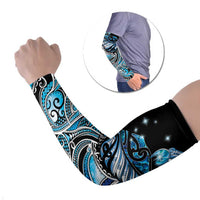 Maori Matariki - Manaia Arm Sleeves Galaxy Blue Paua Shell