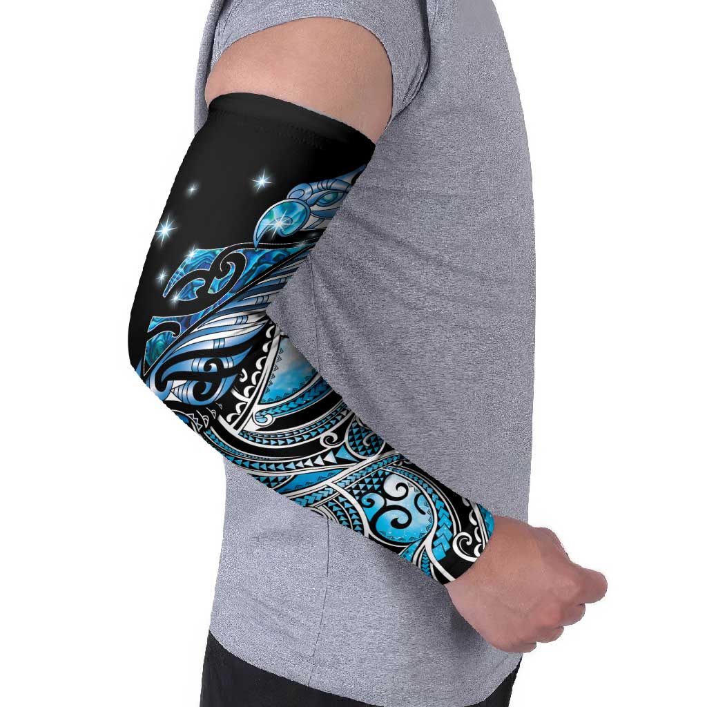 Maori Matariki - Manaia Arm Sleeves Galaxy Blue Paua Shell