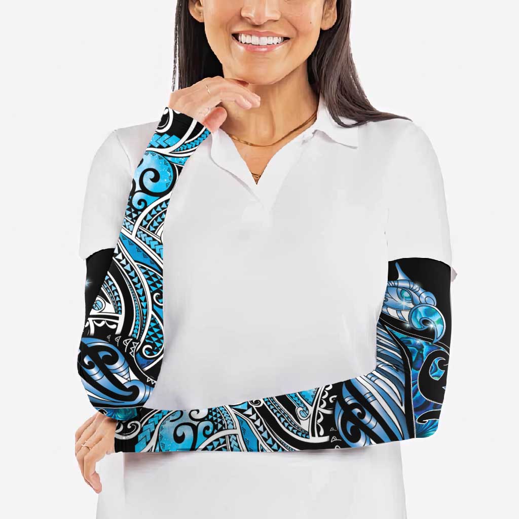 Maori Matariki - Manaia Arm Sleeves Galaxy Blue Paua Shell
