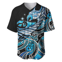 Maori Matariki - Manaia Baseball Jersey Galaxy Blue Paua Shell