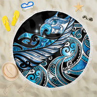 Maori Matariki - Manaia Beach Blanket Galaxy Blue Paua Shell