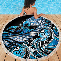 Maori Matariki - Manaia Beach Blanket Galaxy Blue Paua Shell