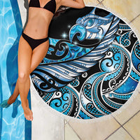 Maori Matariki - Manaia Beach Blanket Galaxy Blue Paua Shell
