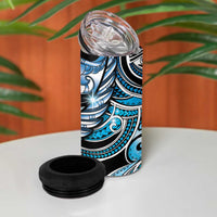 Maori Matariki - Manaia 4 in 1 Can Cooler Tumbler Galaxy Blue Paua Shell