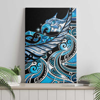Maori Matariki - Manaia Canvas Wall Art Galaxy Blue Paua Shell